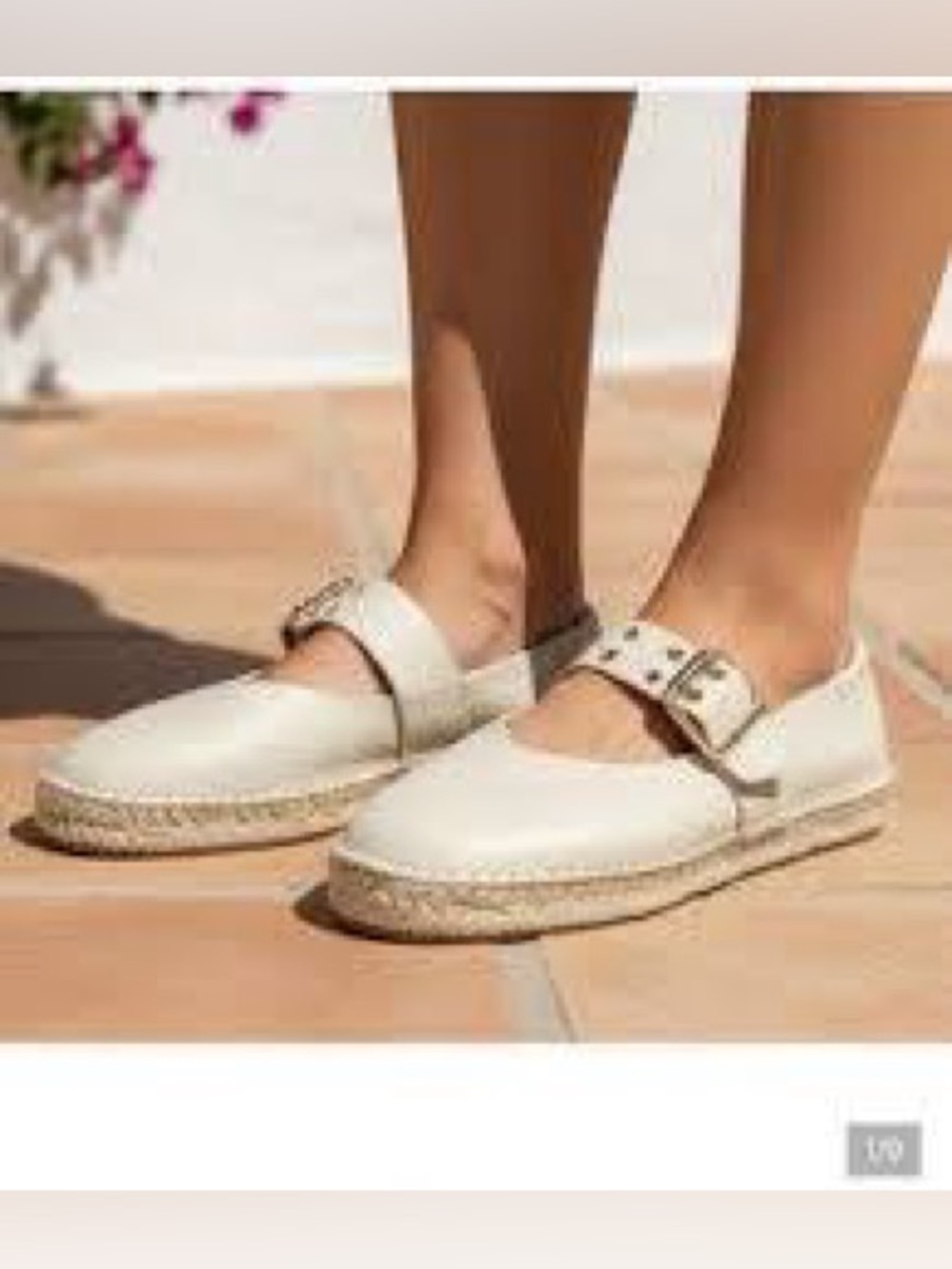 Jutelia Women’s Cream Mary Jane Espadrille Sandals